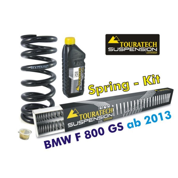 Touratech Hyperpro progressive replacement springs fork and shock absorber, BMW F800GS/A 2013 on