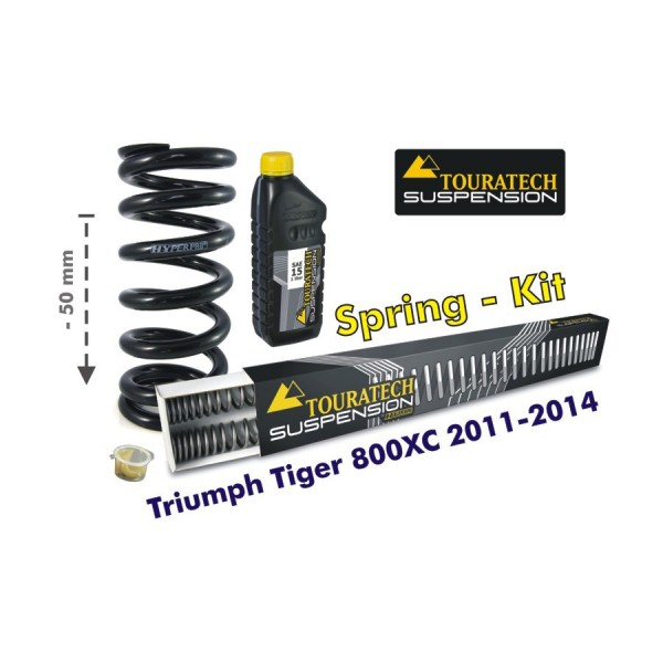 Touratech Height lowering kit, 50mm, for Triumph Tiger 800XC 2011-2015 *replacement springs*